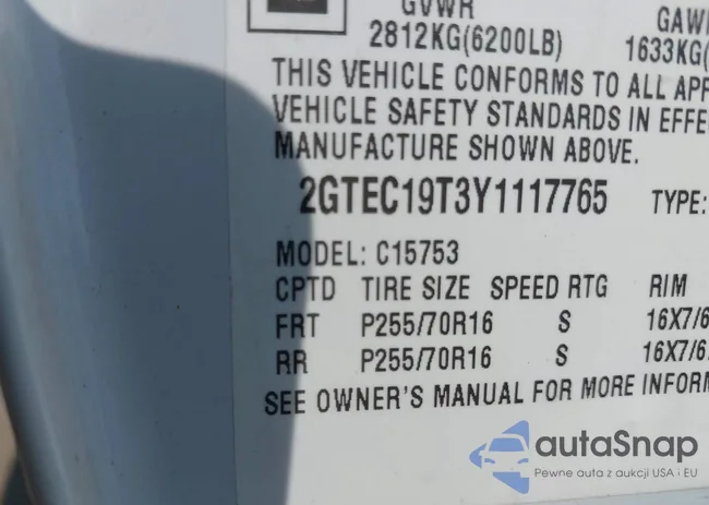 2GTEC19T3Y1117765: 40043004