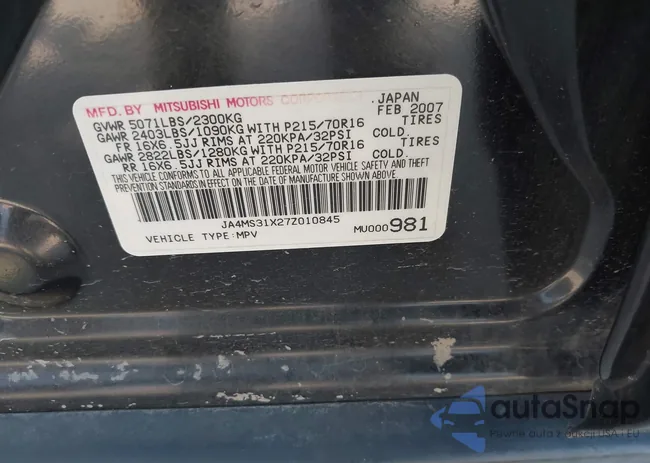 JA4MS31X27Z010845: 40044673