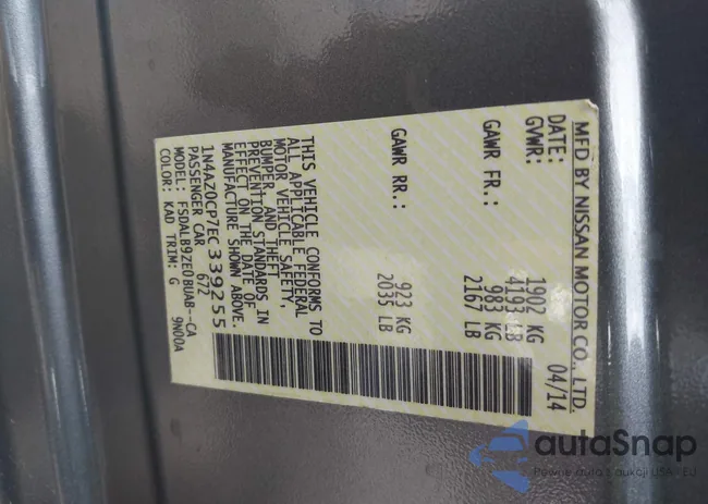 1N4AZ0CP7EC339255: 40046434