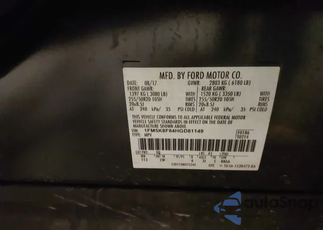 1FM5K8F84HGD81149: 40046021