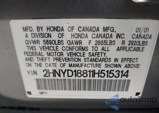 2HNYD18811H515314: 40047530