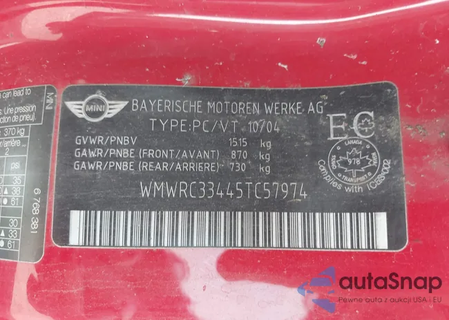 WMWRC33445TC57974: 40049326