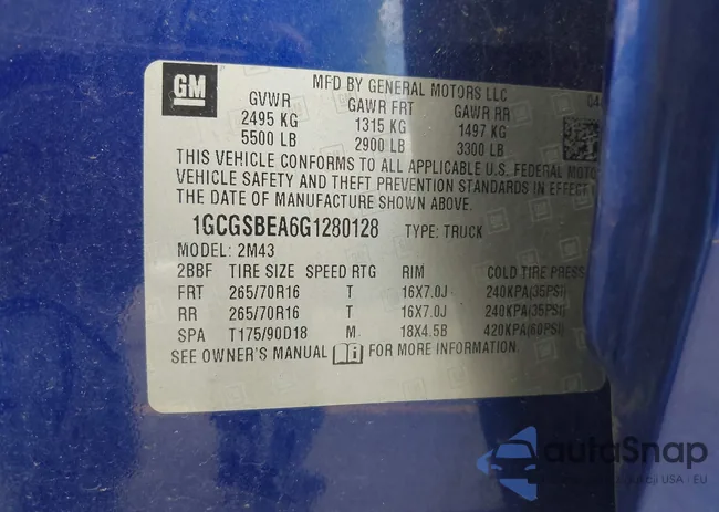 1GCGSBEA6G1280128: 40051414