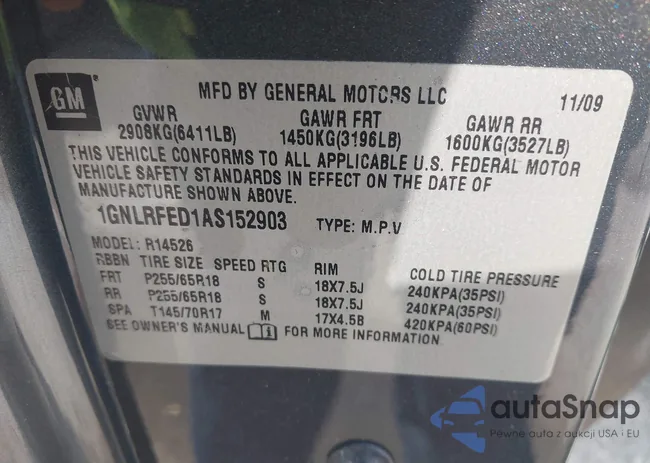 1GNLRFED1AS152903: 40051480