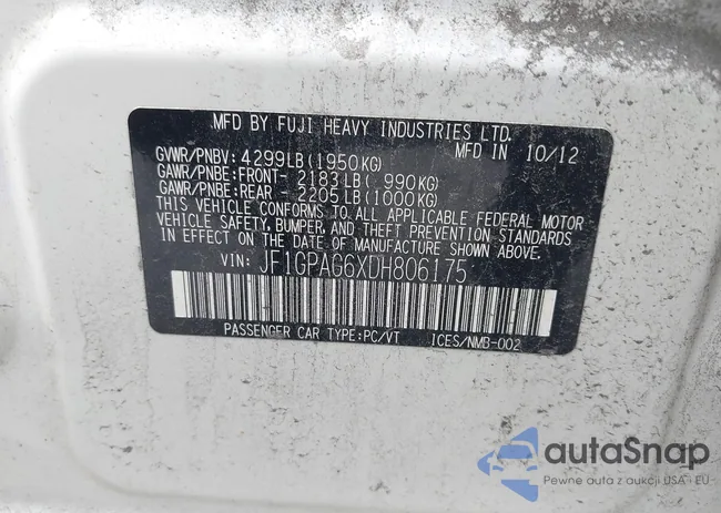 JF1GPAG6XDH806175: 40051956