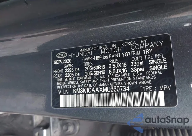 KM8K1CAAXMU660734: 40052161