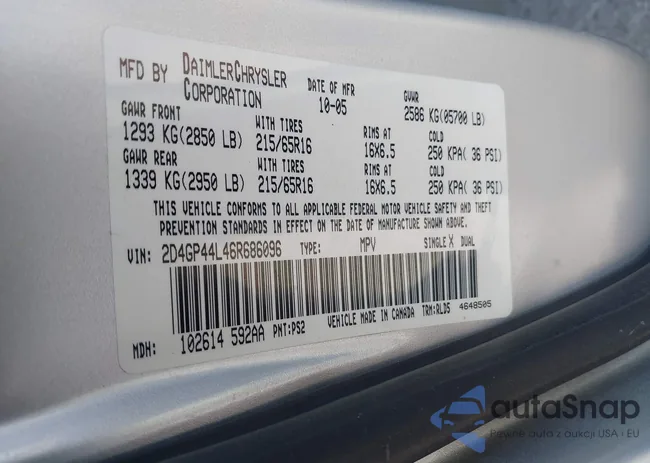 2D4GP44L46R686096: 40052314