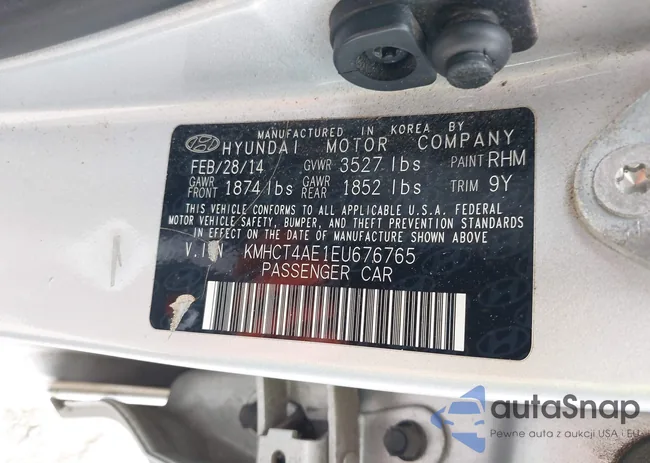 KMHCT4AE1EU676765: 40052478