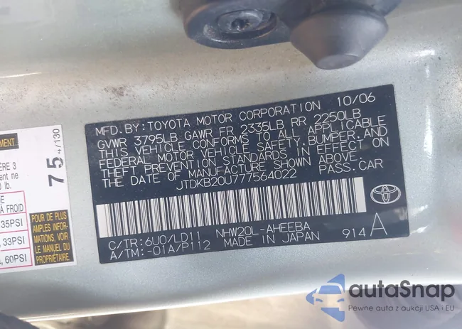 JTDKB20U777564022: 40052919