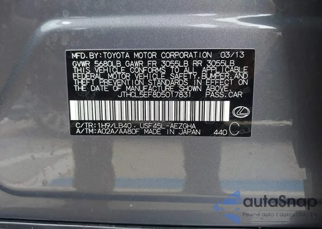 JTHCL5EF8D5017831: 40053072