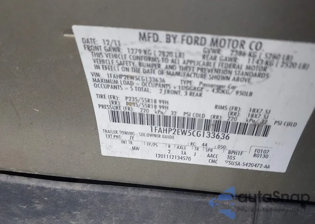 1FAHP2EW5CG133636: 40053192