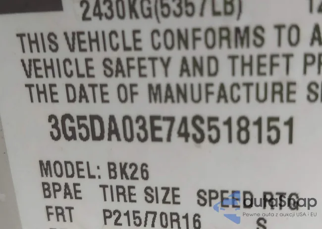 3G5DA03E74S518151: 40053253