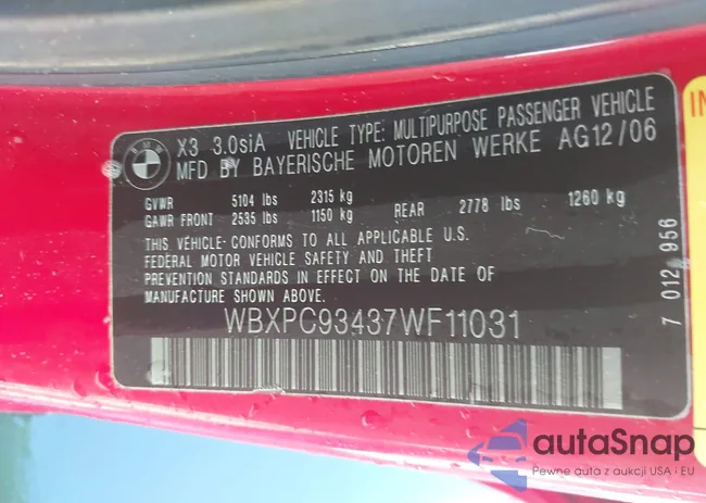 WBXPC93437WF11031: 40052545