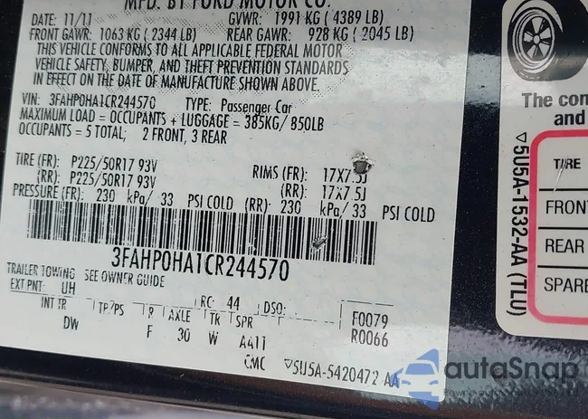 3FAHP0HA1CR244570: 40052617