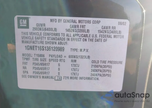 1GNET16S136120989: 40052634