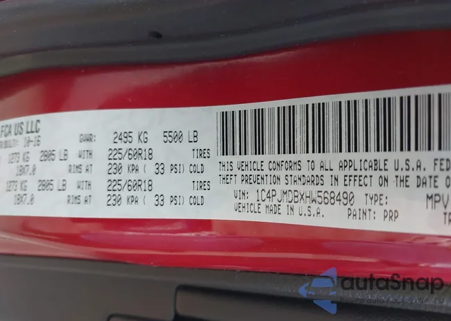 1C4PJMDBXHW568490: 40052682