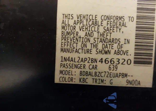 1N4AL2AP2BN466320: 40052705