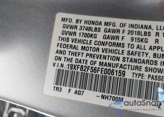 19XFB2F56FE006159: 40052733