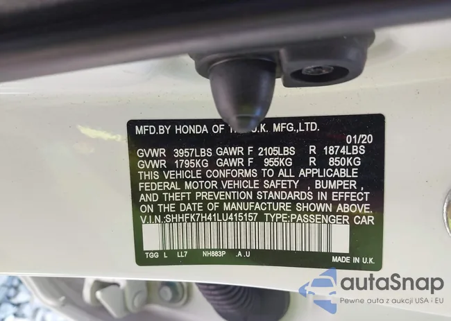 SHHFK7H41LU415157: 40052758