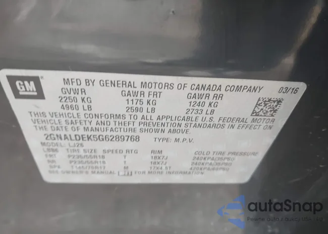 2GNALDEK5G6289768: 40052853