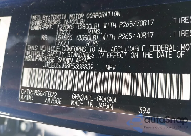 JTEEU5JR8R5308839: 40052857