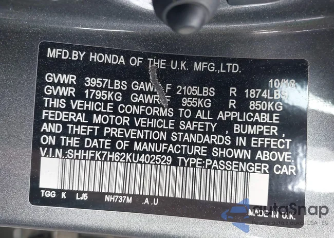 SHHFK7H62KU402529: 40055152