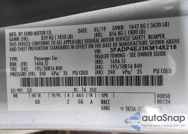 3FADP4EJ3KM148218: 40055413