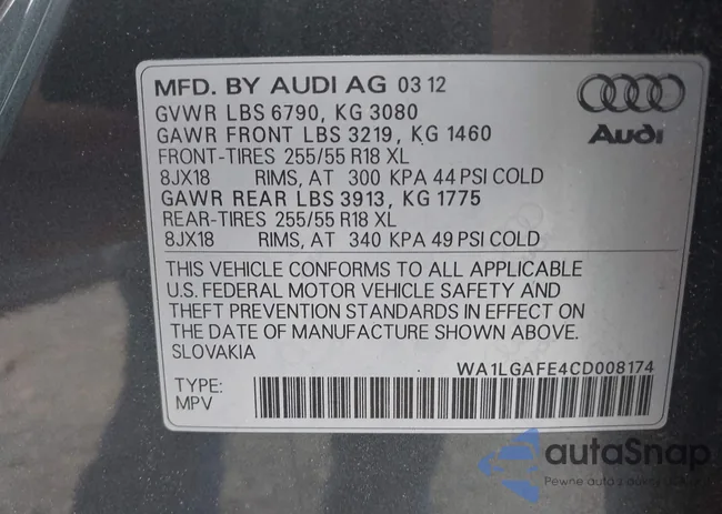 WA1LGAFE4CD008174: 40055917