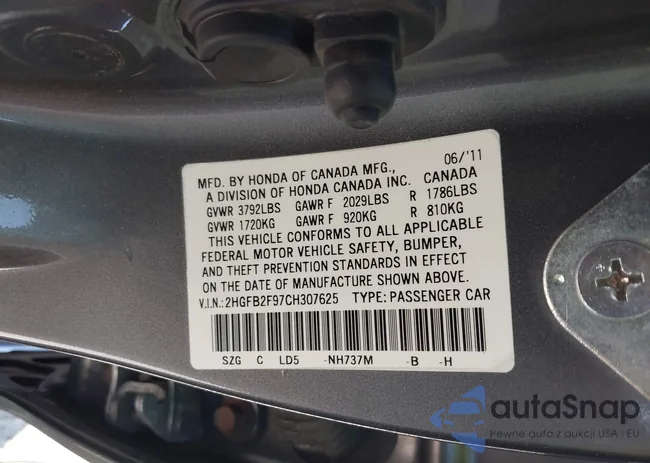 2HGFB2F97CH307625: 40055962