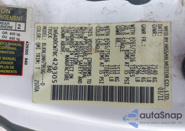 1N6AD0CW7BC429305: 40056033