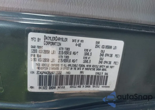 2C4GP44352R712552: 40056116