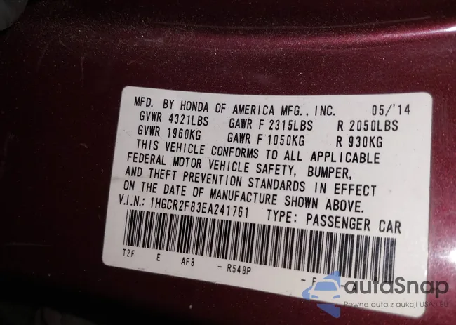 1HGCR2F83EA241761: 40056140