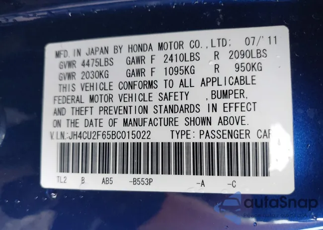 JH4CU2F65BC015022: 40056211