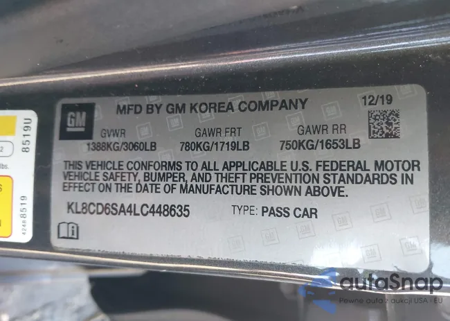 KL8CD6SA4LC448635: 40056457