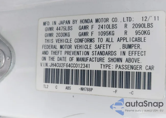 JH4CU2F64CC012341: 40056464