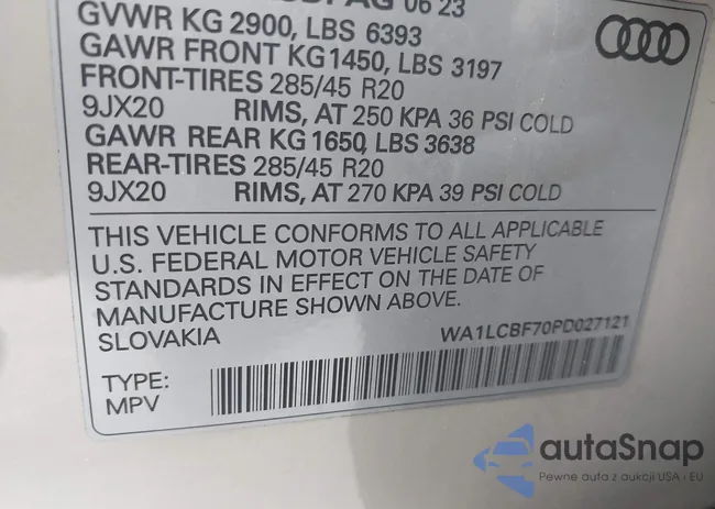 WA1LCBF70PD027121: 40056492