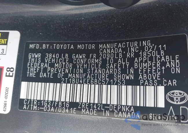 2T1BU4EE6BC571753: 40055520