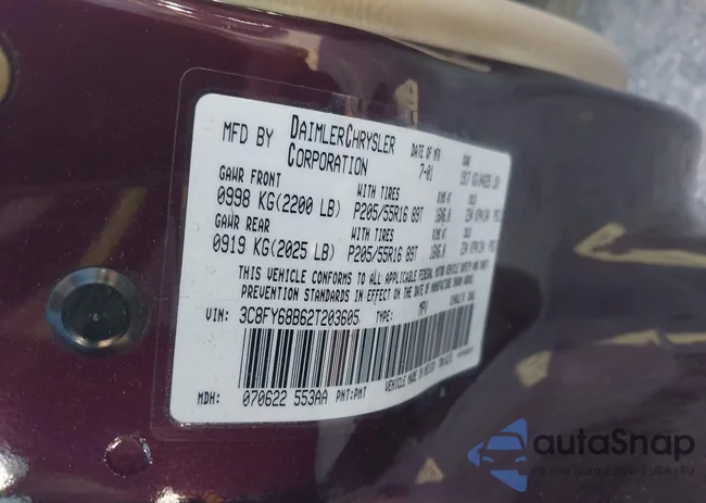 3C8FY68B62T203605: 40055706