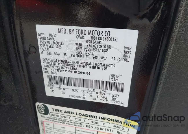 1FTEW1CM6DKD61686: 40056998