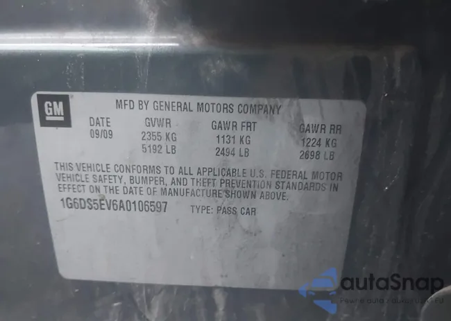 1G6DS5EV6A0106597: 40057170