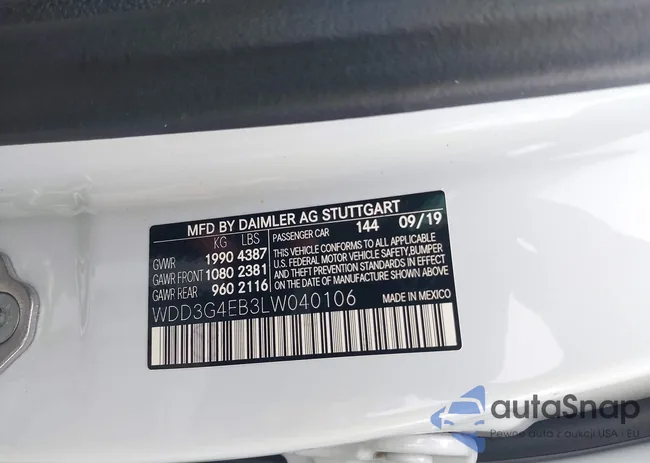 WDD3G4EB3LW040106: 40056656