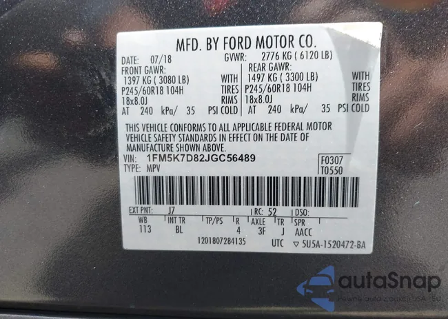 1FM5K7D82JGC56489: 40058181