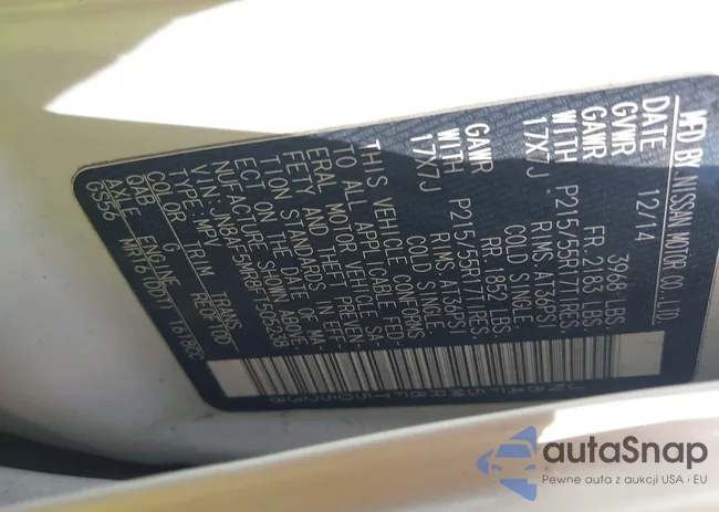 JN8AF5MR8FT505238: 40058184