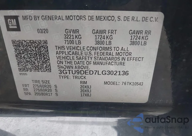 3GTU9DED7LG302136: 40058204