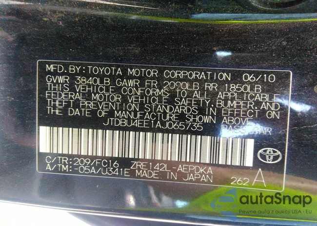 JTDBU4EE1AJ065735: 40058400