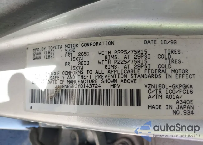 JT3GN86R3Y0143724: 40058447