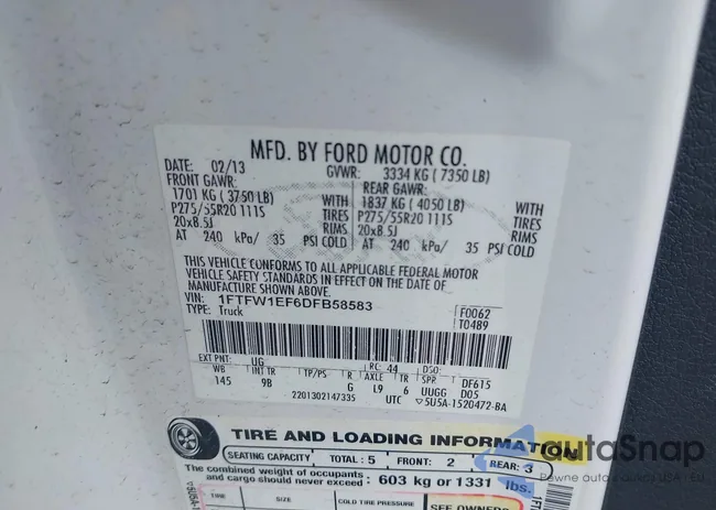 1FTFW1EF6DFB58583: 40057517