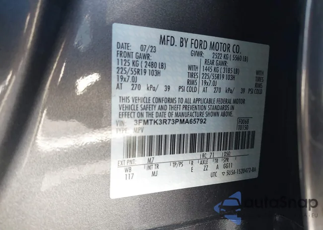 3FMTK3R73PMA65792: 40057792