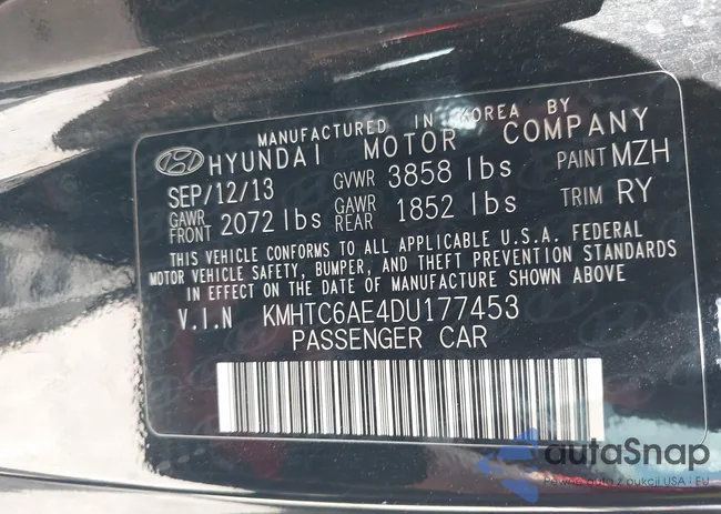 KMHTC6AE4DU177453: 40057865