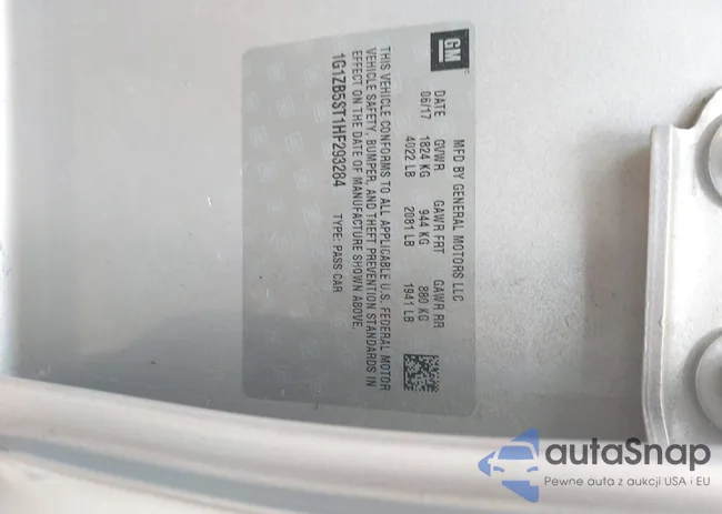 1G1ZB5ST1HF293284: 40058932